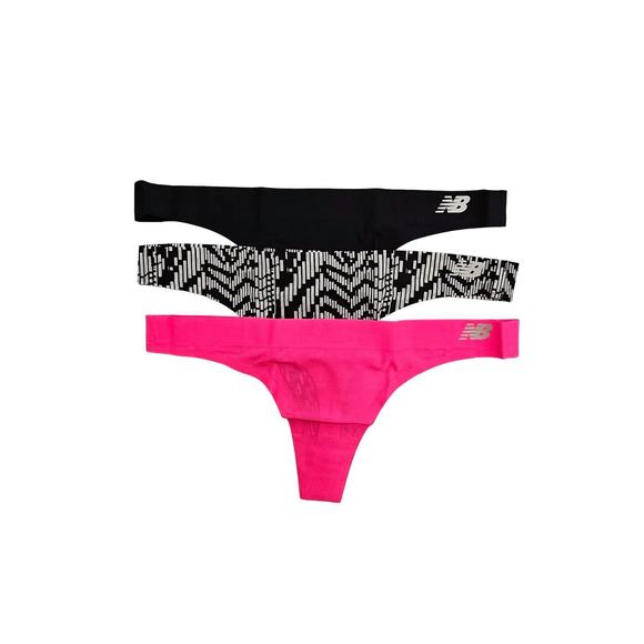 NEW NEW BALANCE women's 3-pack performance breathe thong in black/black & white - Picture 1 of 1
